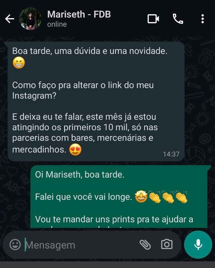 Depoimento da cliente Mariseth