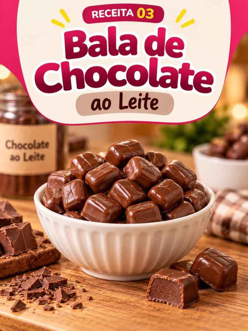 Receita de bala de chocolate ao leite