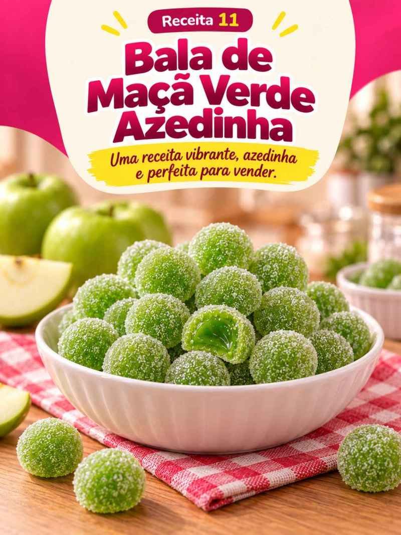 Receita de bala de maçã verde azedinha